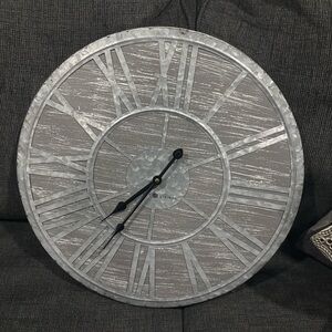 Gray Metal Wall Clock